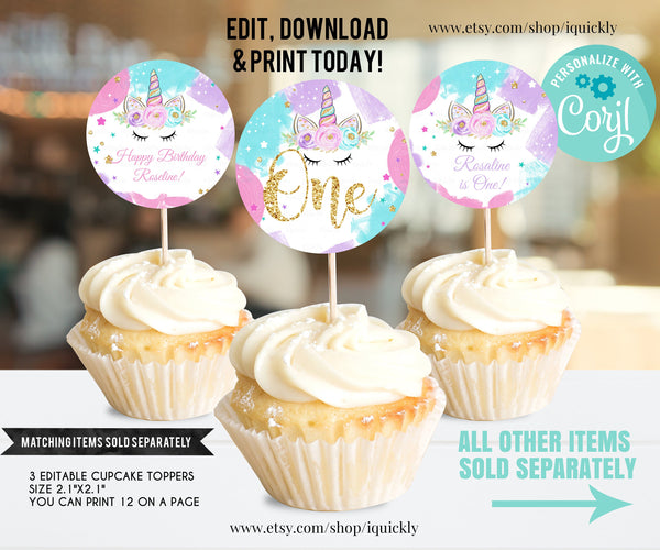 Editable Unicorn Invitation, Unicorn Birthday Invitations Party, Magical Unicorn Invite, Girl Digital Instant Download