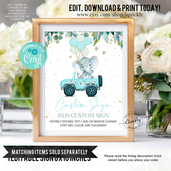 Editable Drive By Baby Shower Water Bottle Labels Elephant Drive Through Baby Shower Drive Thru Boy Birthday Decoration Instant Download