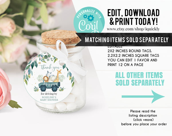 Drive by baby shower Safari Animals Book for baby, Editable Drive Through Diaper Raffle Drive Thru Bring a book Printable Instant Download