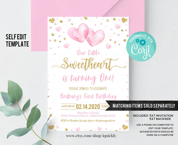 EDITABLE Valentine Birthday Favor tags, Sweetheart Thank you tags, 1st Birthday Gift Tags, Baby shower favors Printable Template download