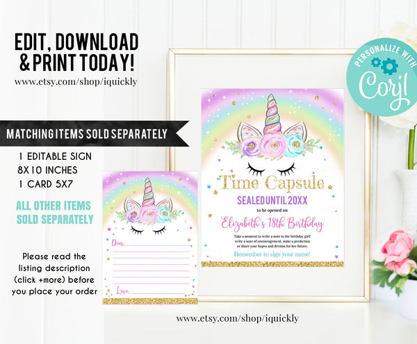 EDITABLE Unicorn Cupcake Toppers, Unicorn Circle Decoration, Unicorn Birthday Party Rainbow Unicorn Magical Cupcake Toppers Instant download