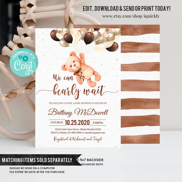Editable Teddy bear Baby Shower Diaper Raffle, Book for Baby Boy, Bear themed Bring a book, Digital Insert, Woodland Theme Printable Instant download