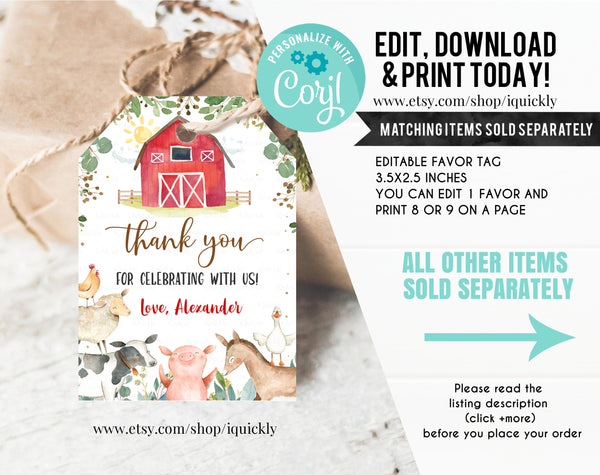 EDITABLE Farm Banner, Happy Birthday Banner, Boy Printable 1st Birthday bunting banner, Baby Shower Template, Printable Instant download